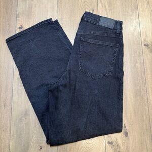 Madewell Perfect Vintage Wide Leg Crop - Faded Black. Size 29